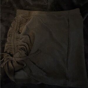 Elegant Black Ruched Skirt